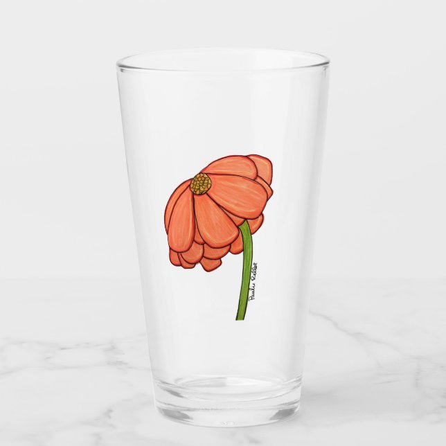 Orange Flower Glass (Front)