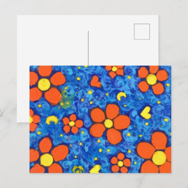 Orange Flower In Water     Postcard (Front/Back)