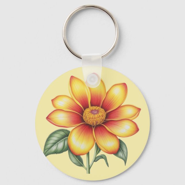 Orange Flower Keychain (Front)