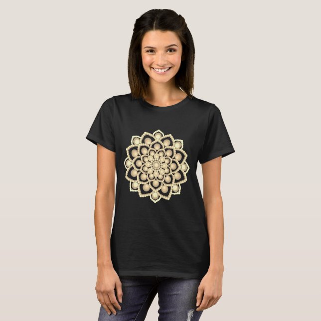 Orange Flower Mandala 3 T-Shirt (Front Full)
