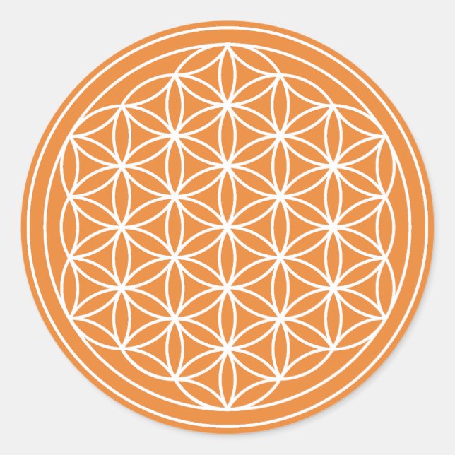 Orange Flower of Life Sticker (Front)