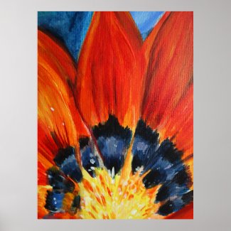 Orange  Flower Painting Poster