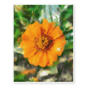 Orange flower painting temporary tattoos