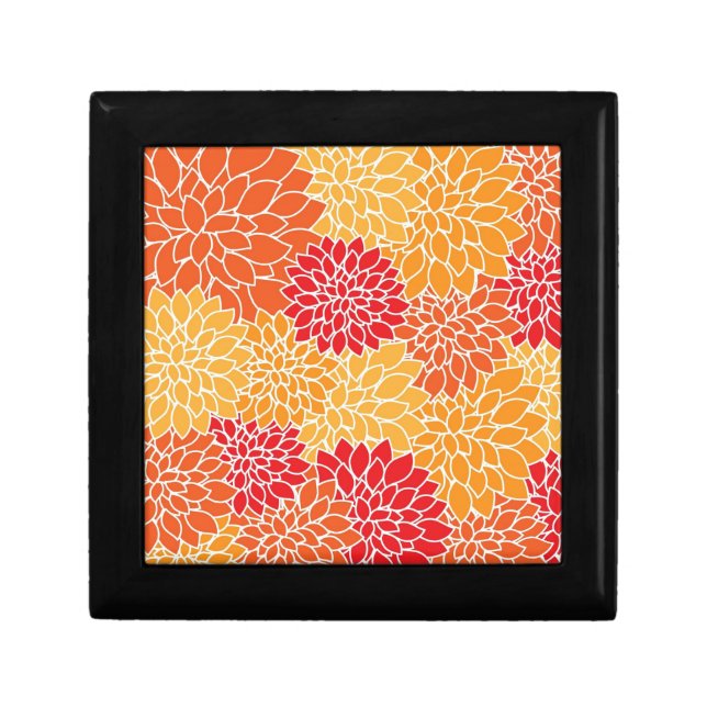 Orange Flower Pattern Gift Box (Front)