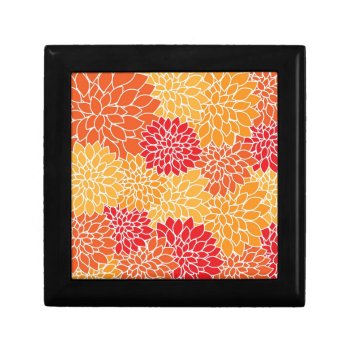 Orange Flower Pattern Gift Box by MissMatching at Zazzle