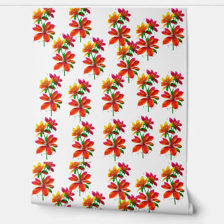 Orange flower pattern wallpaper 