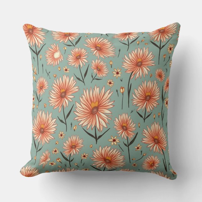 orange flower pillow (Front)