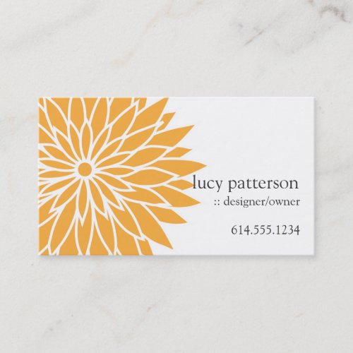Orange Flower Power Chic Stylish Business Cards