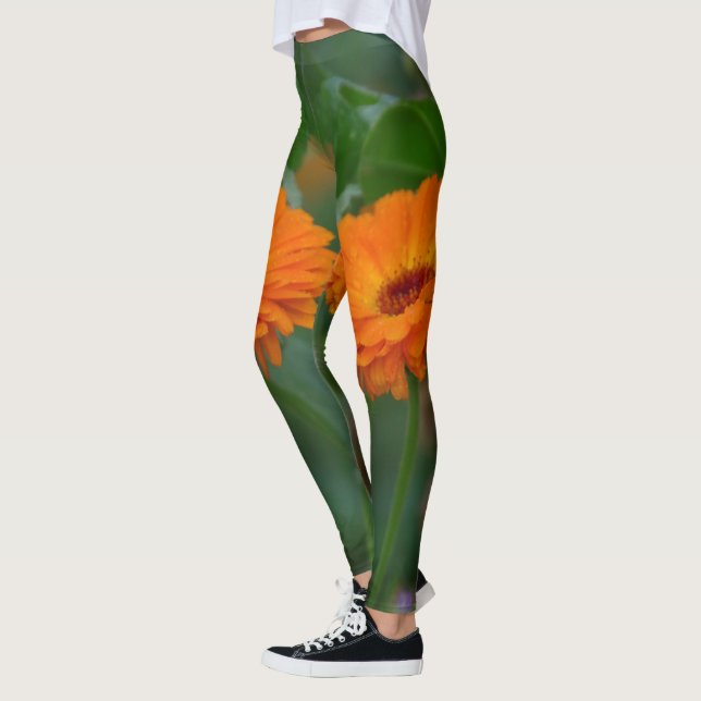 orange flower power leggings (Left)