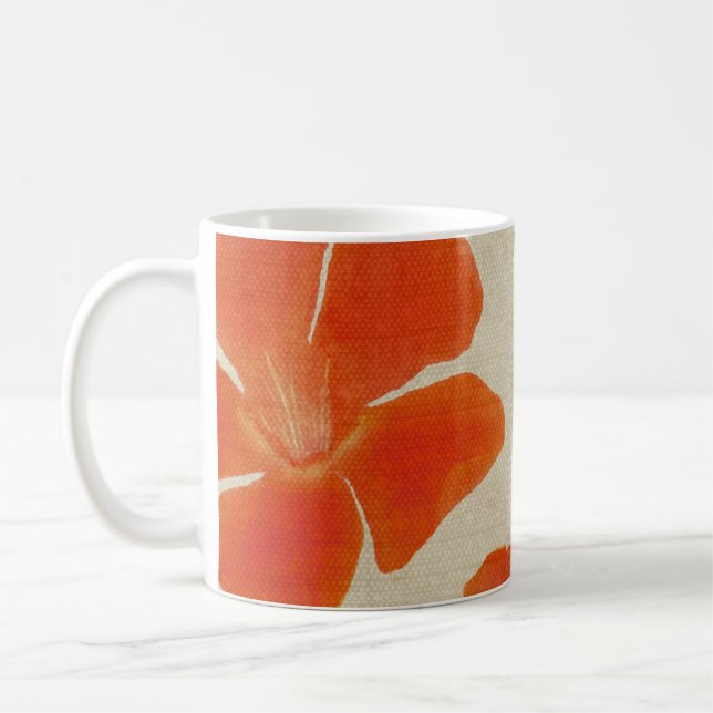 Orange Flower Print Mug (Left)