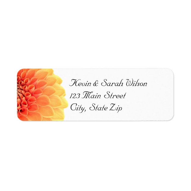 Orange Flower Return Address Labels (Front)