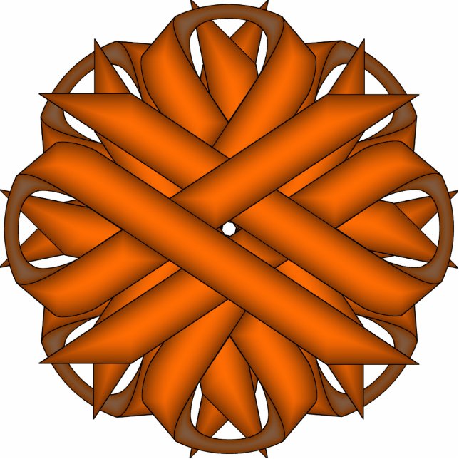 Orange Flower Ribbon by Kenneth Yoncich Cutout (Front)