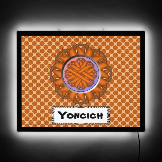 Orange Flower Ribbon by Kenneth Yoncich LED Sign (Front)