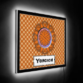 Orange Flower Ribbon by Kenneth Yoncich LED Sign (Angle)