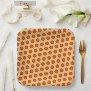 Orange Flower Ribbon by Kenneth Yoncich Paper Plates