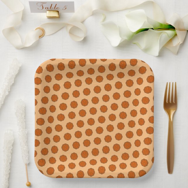 Orange Flower Ribbon by Kenneth Yoncich Paper Plates (Wedding)