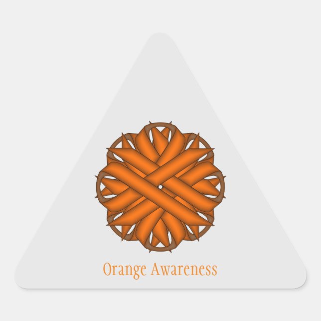 Orange Flower Ribbon by Kenneth Yoncich Triangle Sticker (Front)
