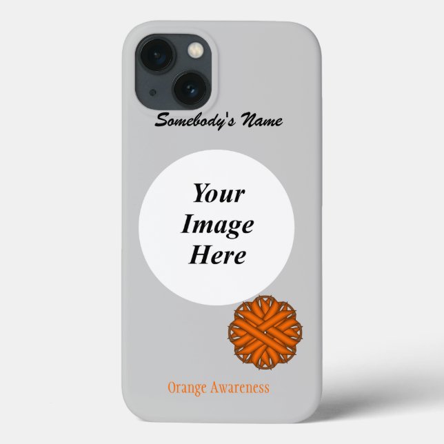 Orange Flower Ribbon Template by Kenneth Yoncich Case-Mate iPhone Case (Back)