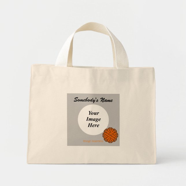 Orange Flower Ribbon Template by Kenneth Yoncich Mini Tote Bag (Front)