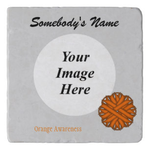 Orange Flower Ribbon Template by Kenneth Yoncich Trivet