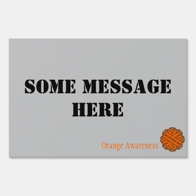 Orange Flower Ribbon Tmpl by Kenneth Yoncich. Sign (Front)