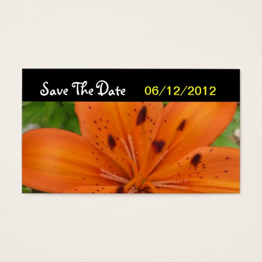 Customizable Orange Flower Save The Date Wedding Card Business Card Templates
