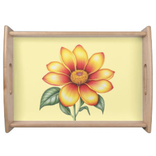 Orange Flower Serving Tray