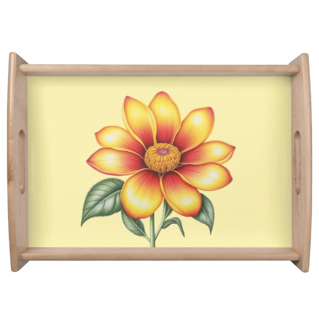 Orange Flower Serving Tray (Front)