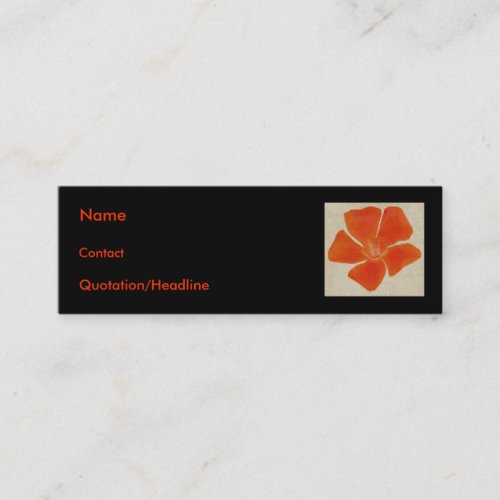 Orange Flower Skinny Profilecard Business Card Template