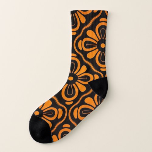 Orange flower Socks 