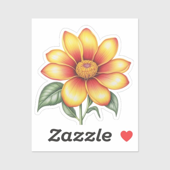 Orange Flower Sticker (Sheet)