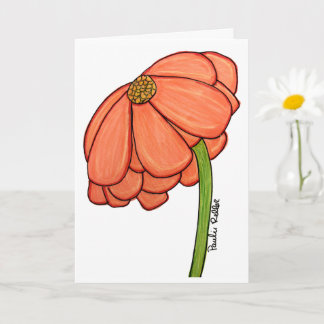 Orange Flower- Thinking of you... Card