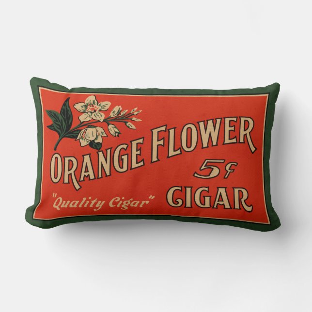 Orange Flower Throw Pillow (Front)