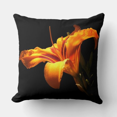 Orange Flower Throw Pillow