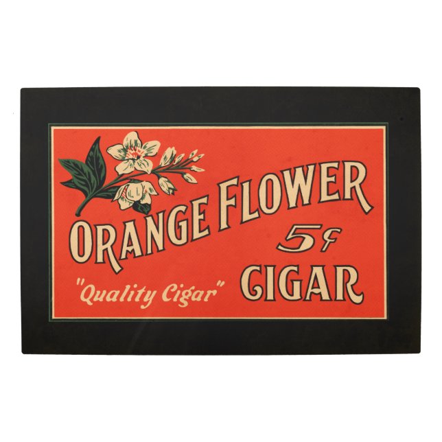 Orange Flower Vintage Cigar Box Poster (Front)