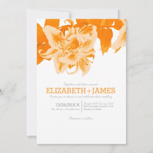 Orange Flower Wedding Invitations