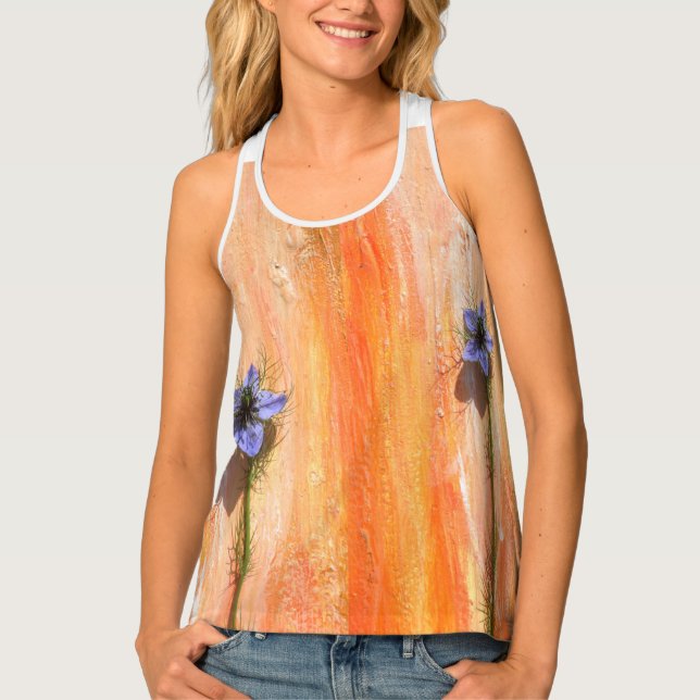 Orange Flower Women's Tank Top (Front)