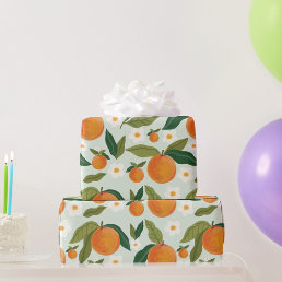 Orange Flower Wrapping Paper