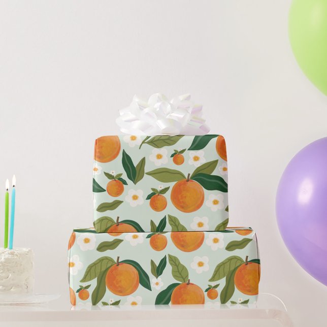 Orange Flower Wrapping Paper (Creator Uploaded)