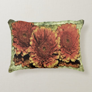 Orange Flowers Accent Pillow