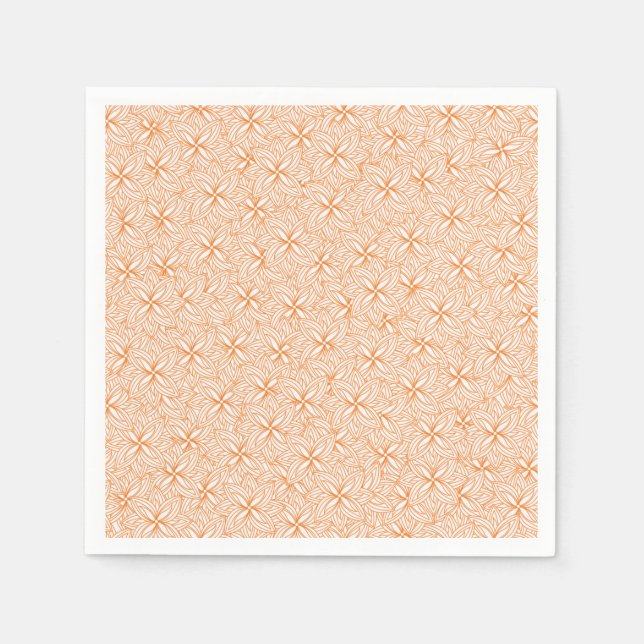 orange flowers all over printed napkins (Front)