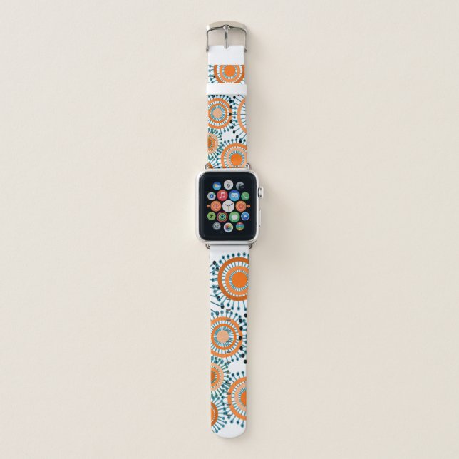 Orange Flowers  Apple Watch Band (Front)