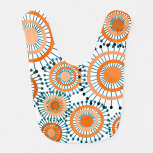 Orange Flowers  Baby Bib