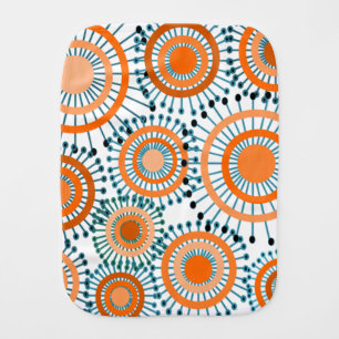 Orange Flowers Baby Burp Cloth