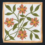 ORANGE FLOWERS  BANDANA<br><div class="desc">ORANGE FLOWERS WITH GREEN STEMS</div>