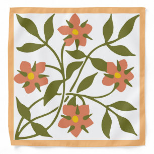 ORANGE FLOWERS  BANDANA