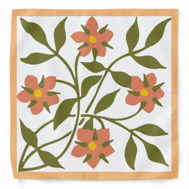 ORANGE FLOWERS  BANDANA (Front)