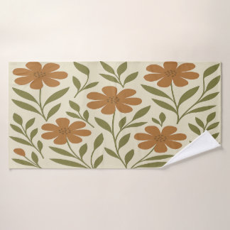Orange Flowers bath towel