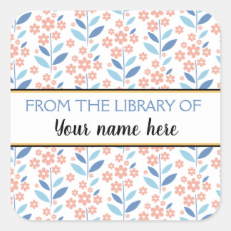 Orange Flowers Bookplate From The Library Of