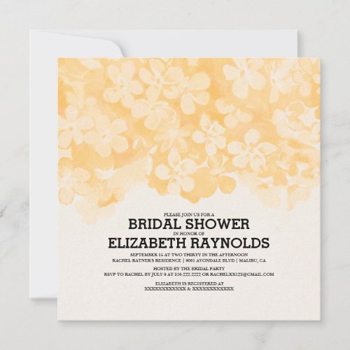 Orange Flowers Bridal Shower Invitations